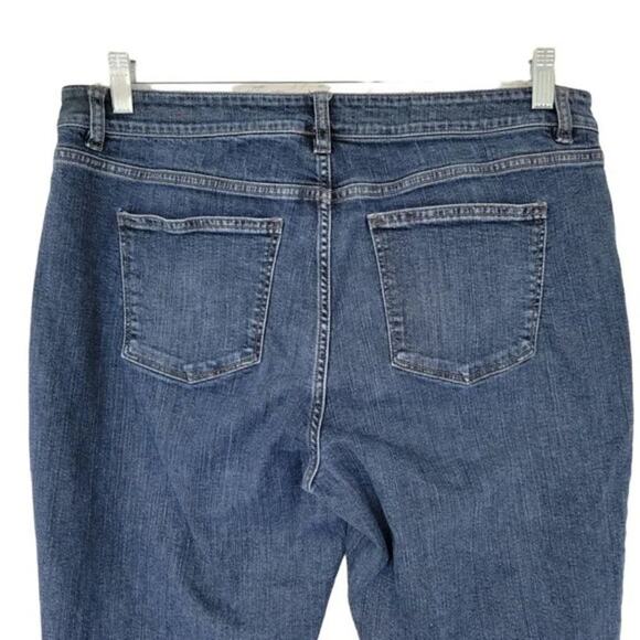 Vintage Signature Straight Leg Jeans Dark Wash Blue Women Sz 14 Stretch Classic - Picture 8 of 11